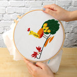 (25*25cm)Embroidery Kit - Leaf Peafowl