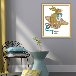 (25*29cm)14ct Stamped Cross Stitch - Rabbit