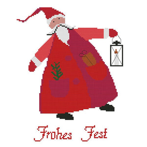 Christmas Santa Cross Stitch 14CT Stamped Embroidery DIY Crafts  C937