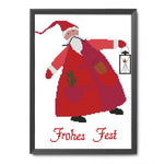 Christmas Santa Cross Stitch 14CT Stamped Embroidery DIY Crafts  C937