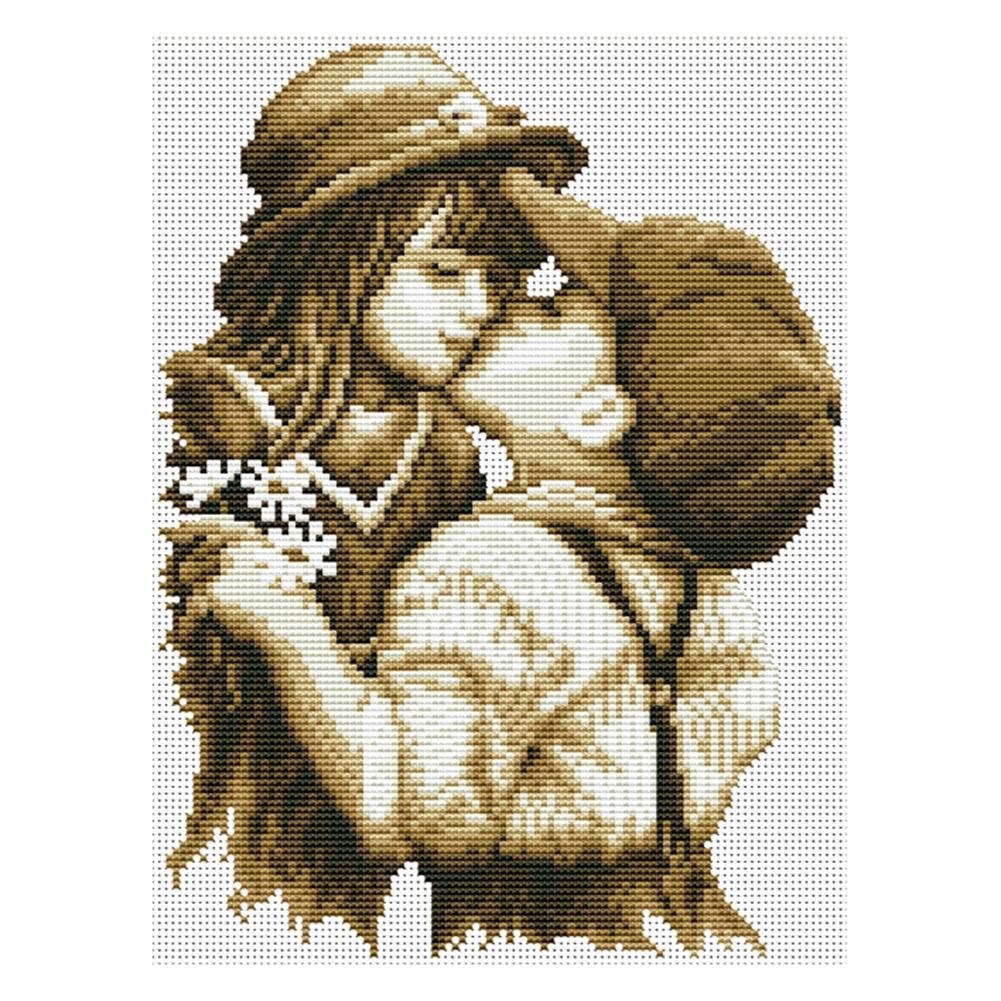 11CT Stamped Cartoon Cross Stitch Canvas DIY Embroidery Needlework  682