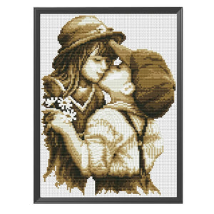 11CT Stamped Cartoon Cross Stitch Canvas DIY Embroidery Needlework  682