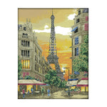 Cross Stitch 14CT Stamp Needlework Embroidery DIY Sunset Tower Art  F590