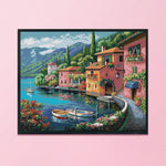 14CT Stamped Cross Stitch Color House by the Water Embroidery Craft  FA064