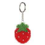 Bead Embroidery Keychain - Strawberry