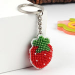 Bead Embroidery Keychain - Strawberry