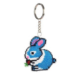 Bead Embroidery Keychain - Blue Rabbit