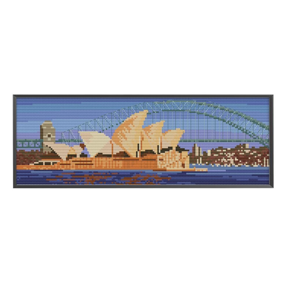 Sydney Opera House 14CT Stamp Cross Stitch Cotton Canvas Needlework  F600