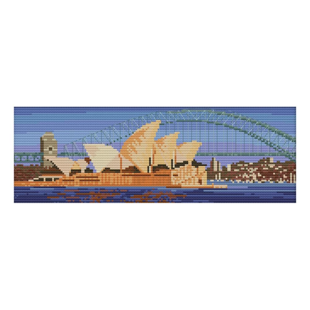 Sydney Opera House 14CT Stamp Cross Stitch Cotton Canvas Needlework  F600