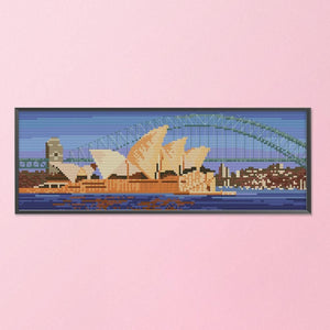 Sydney Opera House 14CT Stamp Cross Stitch Cotton Canvas Needlework  F600