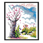 Four Season Scenery 14CT Stamped Cross Stitch Embroidery Set  Winter FA063