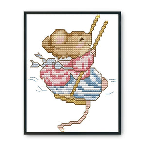 Swing 14CT Stamped DIY Print Cross Stitch Embroidery Kit Home Decor  K890