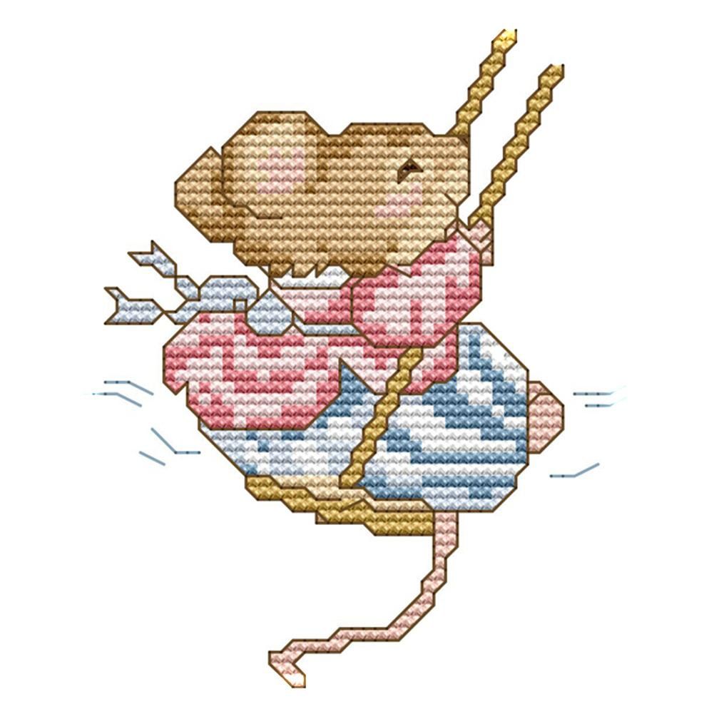 Swing 14CT Stamped DIY Print Cross Stitch Embroidery Kit Home Decor  K890