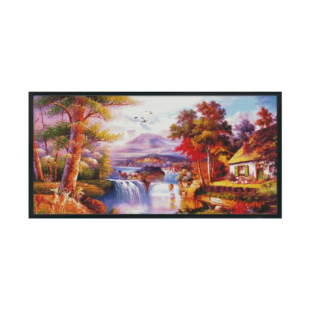 14CT Stamped DIY Cross Stitch Kit Embroidery Needlework  F451 Landscape 2