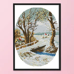 Cross Stitch Kits DIY Winter 14CT Stamped Needlework 29 X 36cm  F702