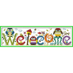 14CT Stamped Cartoon Embroidery Canvas Cross Stitch  K949 Welcome Board