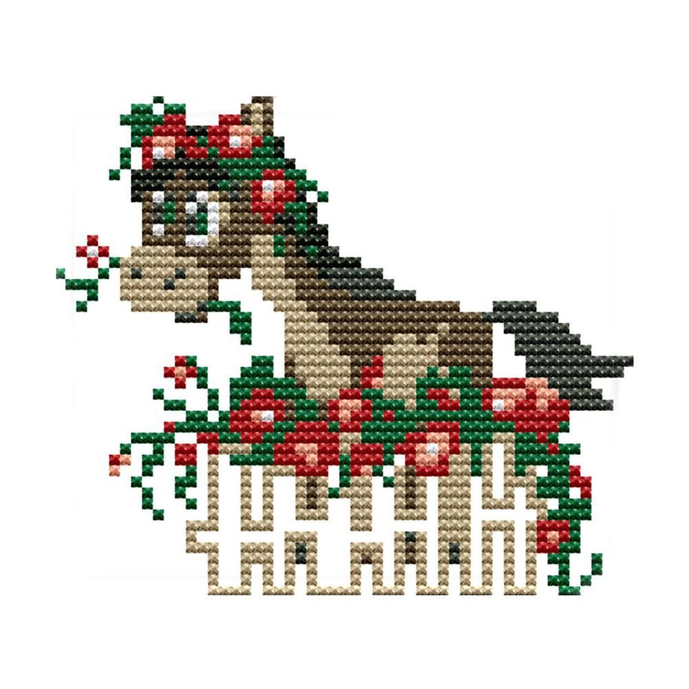 Horse 14CT Stamped DIY Print Cross Stitch Embroidery Kit Home Decor  K892