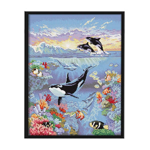 Animals Cross Stitch Kits Canvas Printing DIY Embroidery DMC Crafts  0874