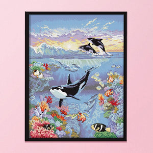 Animals Cross Stitch Kits Canvas Printing DIY Embroidery DMC Crafts  0874