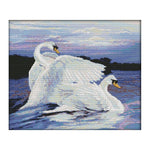 Animal Cross Stitch Embroidery 14CT Stamped Needlework  Two Swan D325