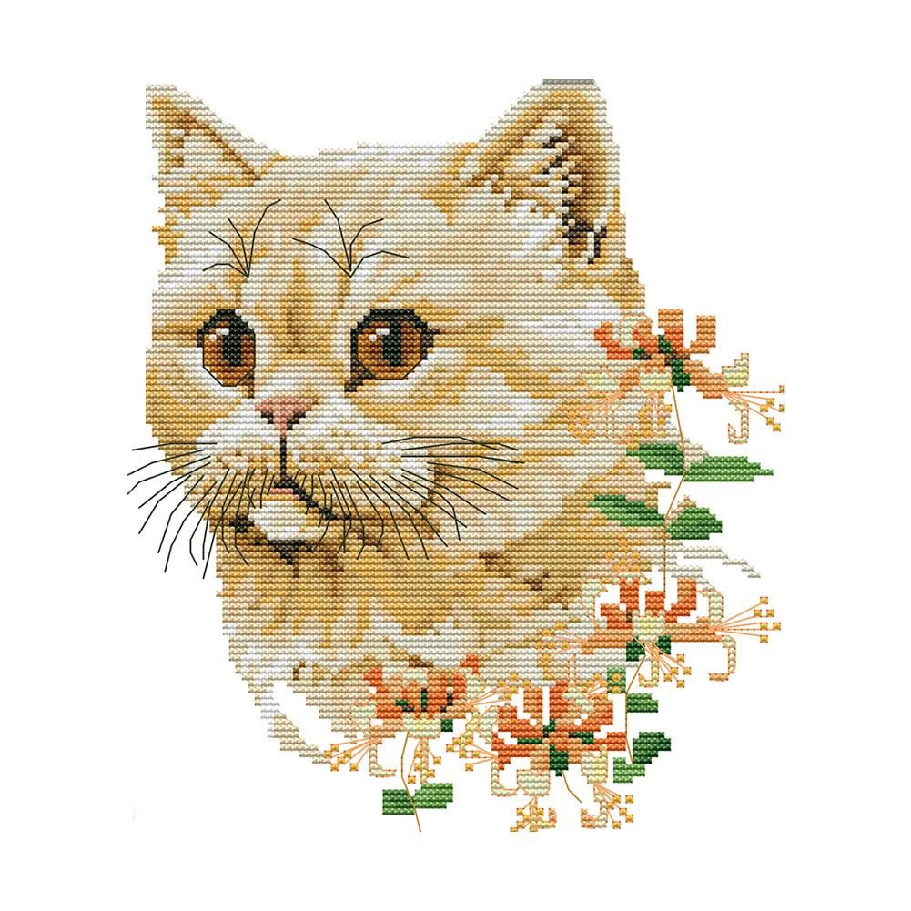 Cross Stitch Kits DIY Cat 14CT Stamped Embroidery 26 X 29cm  DA230