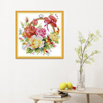 (32*32cm)14ct Stamped Cross Stitch - Flowers