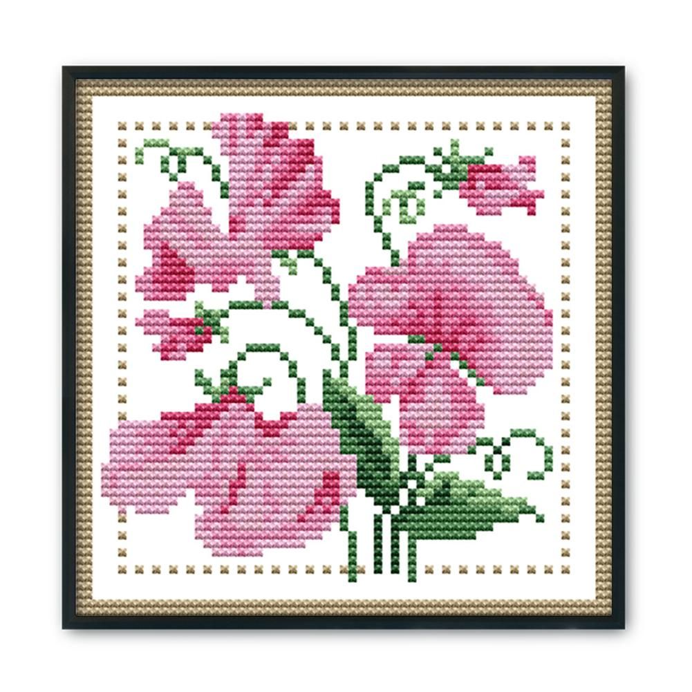 12 Months Flower Cross Stitch DIY Needlework 14CT Stamped  April H426