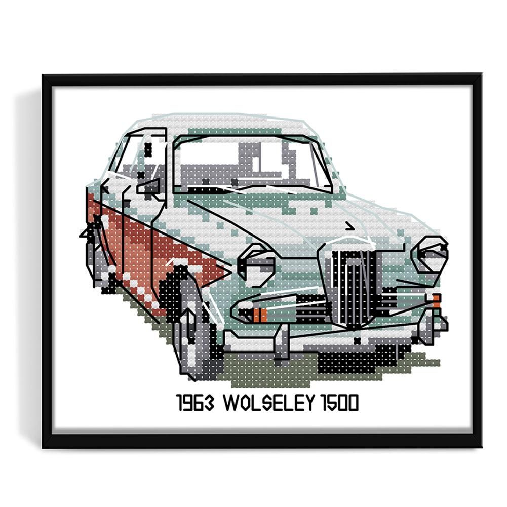 Canvas DIY Artwork Needlework 14CT Stamped Kit Cross Stitch  Antique Car