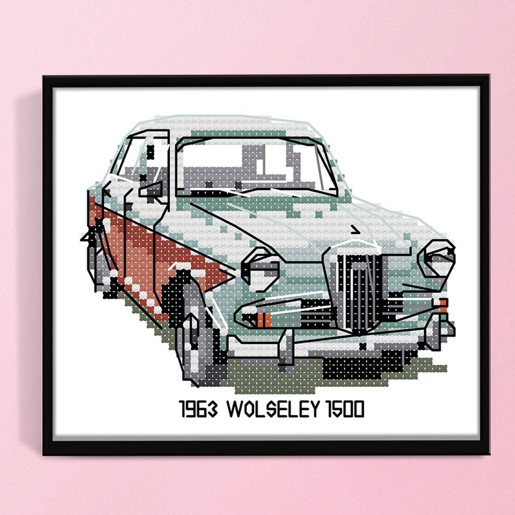 Canvas DIY Artwork Needlework 14CT Stamped Kit Cross Stitch  Antique Car