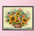 Flowers Cross Stitch 11CT Stamped Canvas DIY Embroidery Needlework  0666