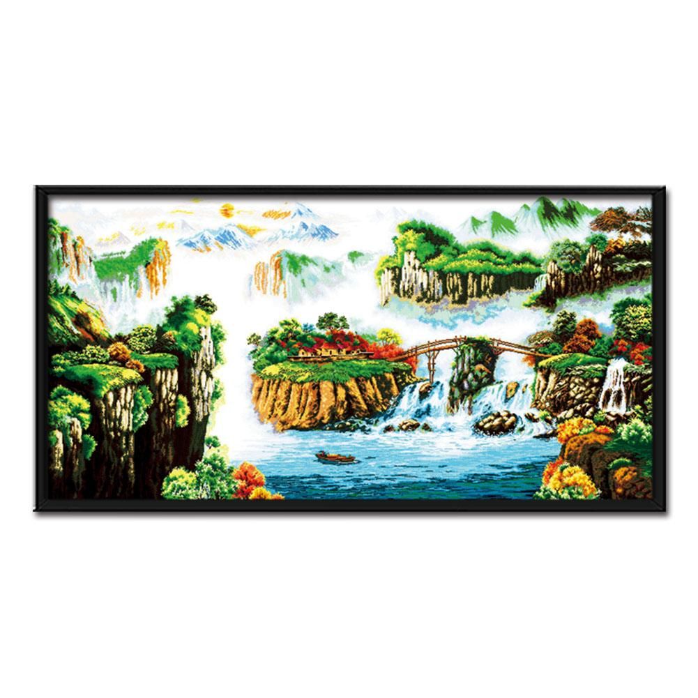 Landscape Series 14CT Stamped Cross Stitch Kit Needlework Embroidery  F013