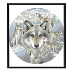 DIY 14CT Stamped Canvas Kit Needlework Cross Stitch Artwork  D207 Wolf