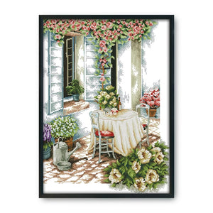 Canvas DIY Artwork 14CT Stamped Kit Cross Stitch  F195 Summer Afternoon 2