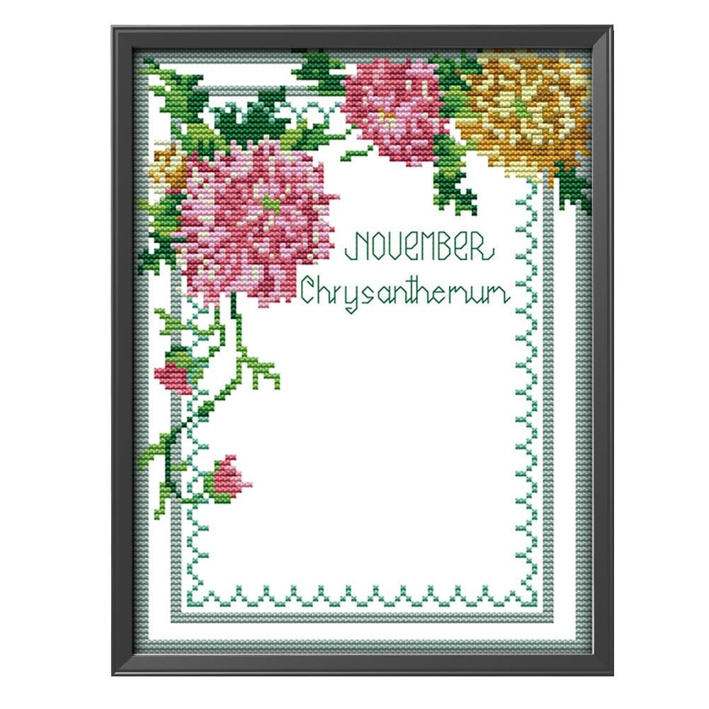 14CT Stamp Print Cross Stitch DIY Photo Frame Needlework Home Decor  R765