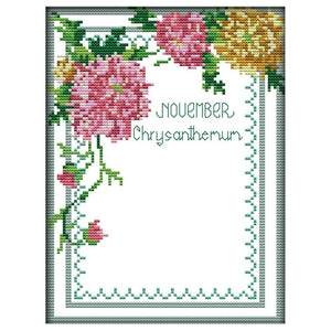 14CT Stamp Print Cross Stitch DIY Photo Frame Needlework Home Decor  R765