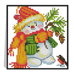 Christmas Snowman 14CT Stamped Cross Stitch Embroidery Needlework Kits