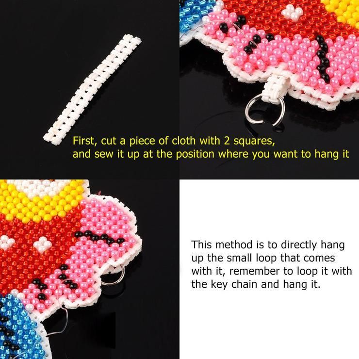 Bead Embroidery Keychain - Christmas Starfish