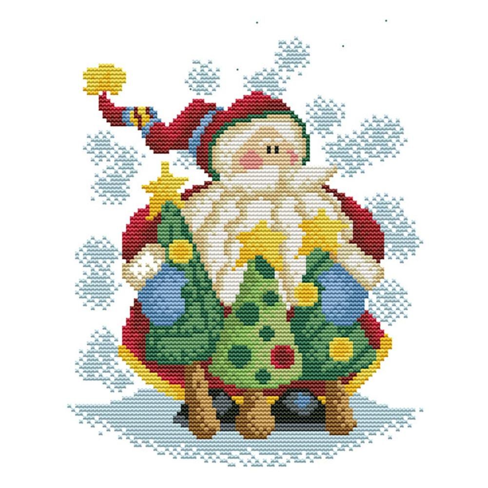 Santa Claus 14CT Stamped Cross Stitch DIY Embroidery Needlework Craft Kits