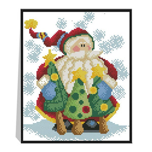 Santa Claus 14CT Stamped Cross Stitch DIY Embroidery Needlework Craft Kits