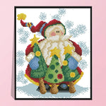 Santa Claus 14CT Stamped Cross Stitch DIY Embroidery Needlework Craft Kits