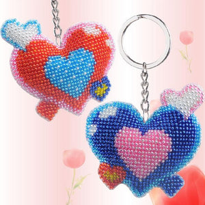 Bead Embroidery Keychain - Love