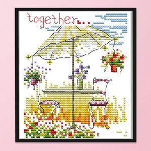 Four Season Scenery 14CT Stamped Cross Stitch Embroidery Set  Summer FA061