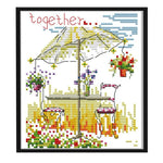 Four Season Scenery 14CT Stamped Cross Stitch Embroidery Set  Summer FA061