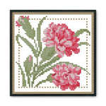 12 Months Flower Cross Stitch DIY Needlework 14CT Stamped  January H423