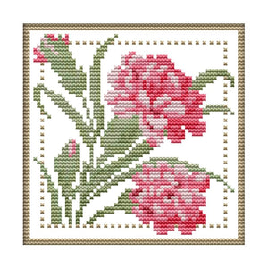 12 Months Flower Cross Stitch DIY Needlework 14CT Stamped  January H423