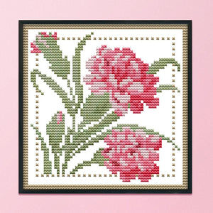 12 Months Flower Cross Stitch DIY Needlework 14CT Stamped  January H423