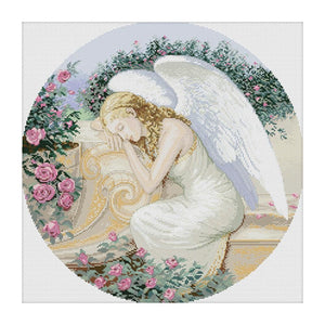 Angel 3 Strand 11CT Stamped Fabric Cross Stitch DIY Set  Woman Angel 0981