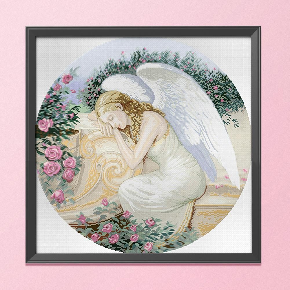 Angel 3 Strand 11CT Stamped Fabric Cross Stitch DIY Set  Woman Angel 0981