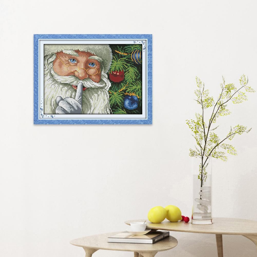 Cheerful Christmas Cross Stitch Needlework 14CT Canvas Embroidery (R308)