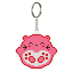 Bead Embroidery Keychain - Pink Cat